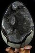 Septarian Dragon Egg Geode - Black Crystals #55711-1
